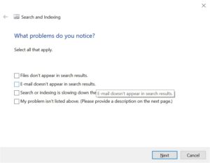 search not working in outlook