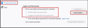 Firefox disable save password prompt